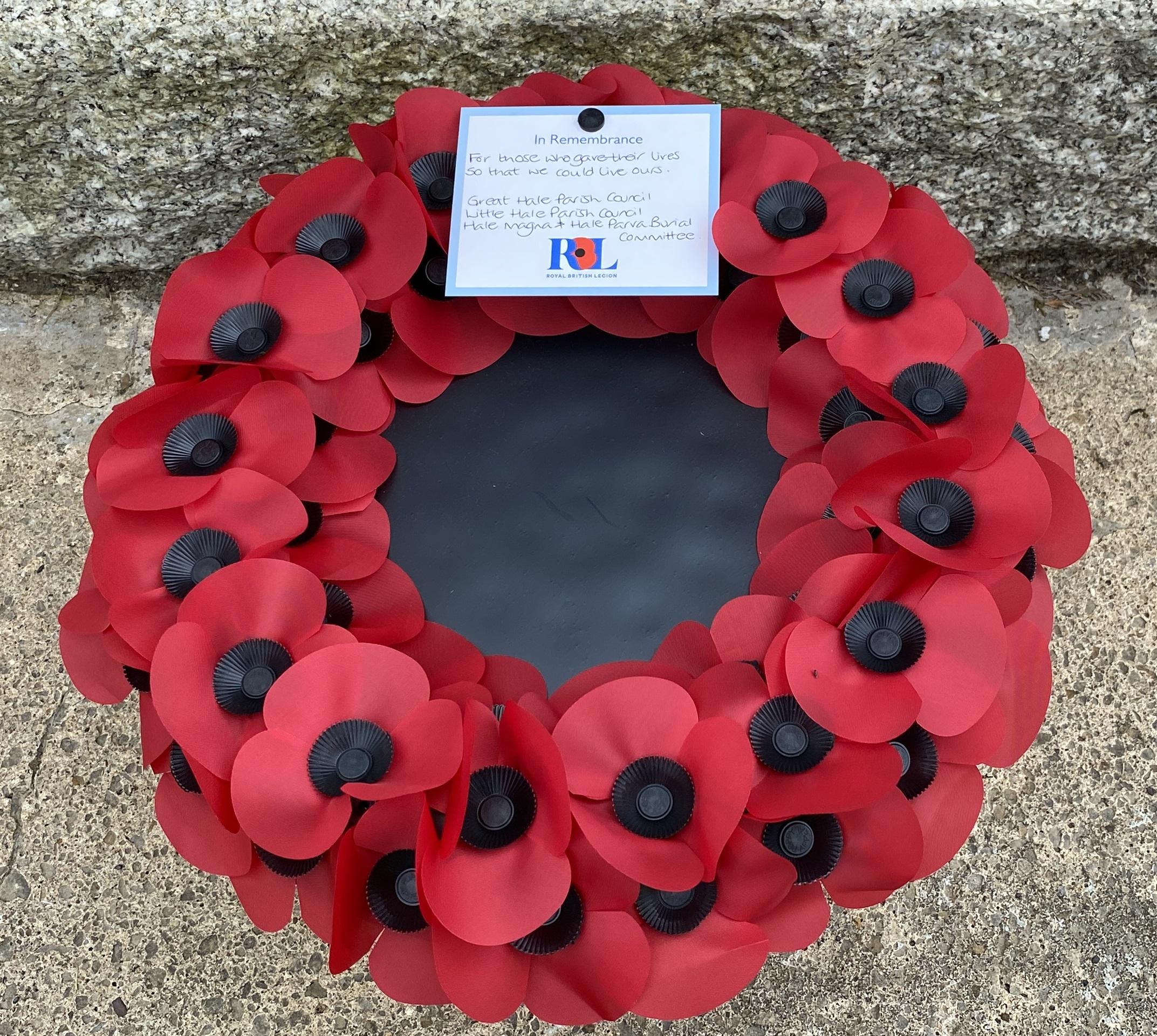 Wreath laid by representatives from both Parish Councils and the Joint Burial Committee 6th June 2024