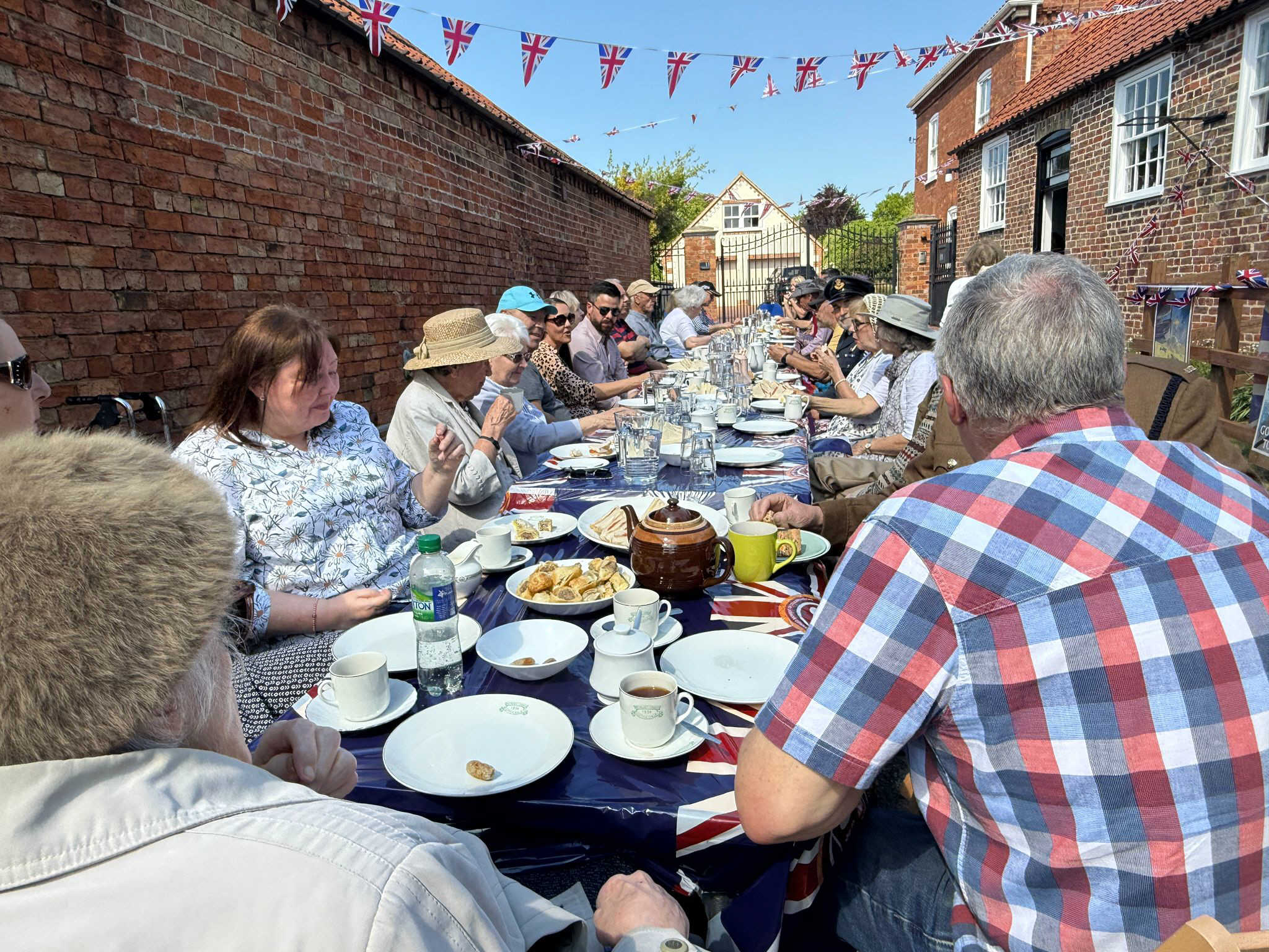 Parishioners enjoying the Little Hale VE Day 80th Anniversary Tea Party