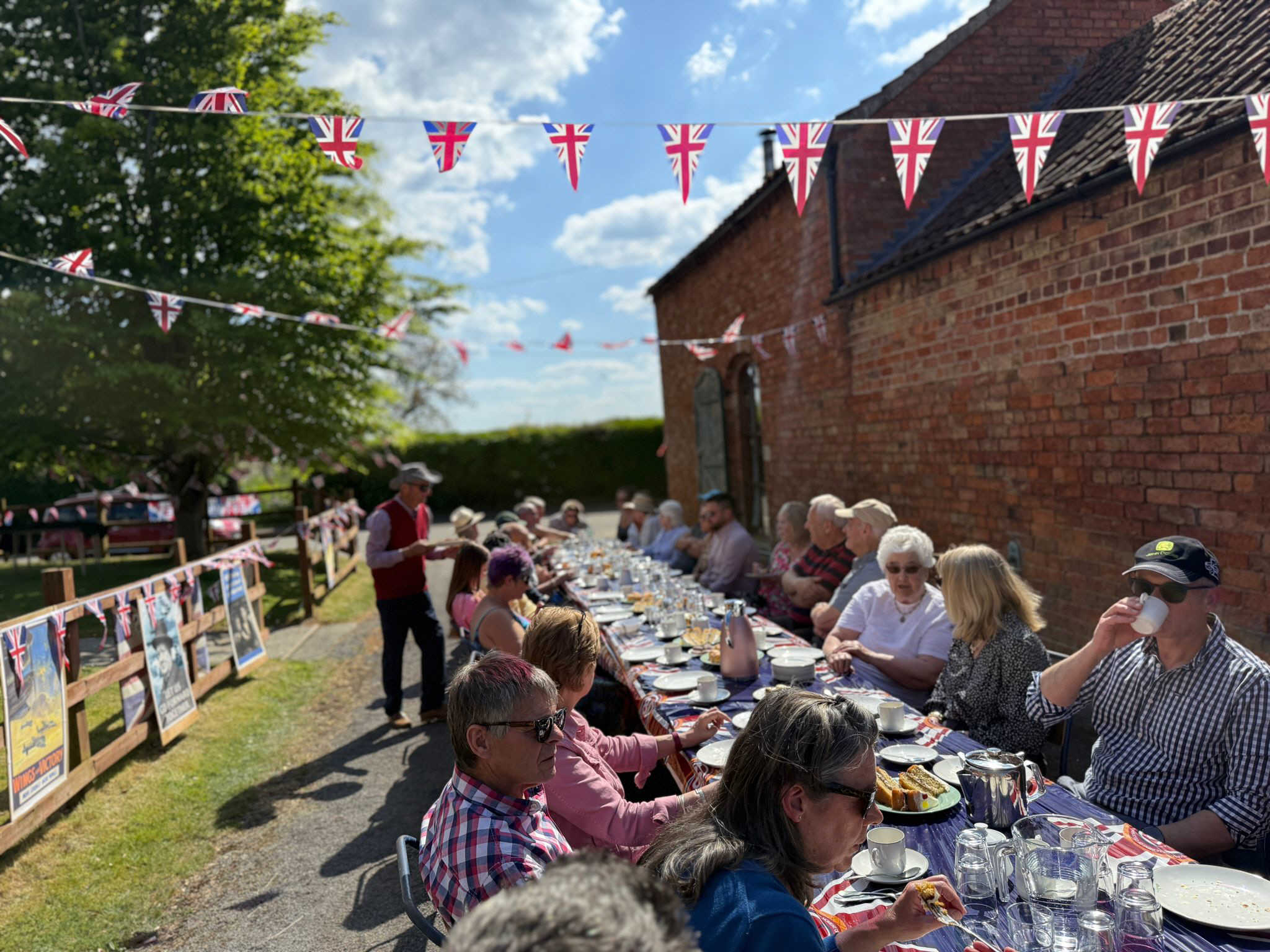 Parishioners enjoying the Little Hale VE Day 80th Anniversary Tea Party