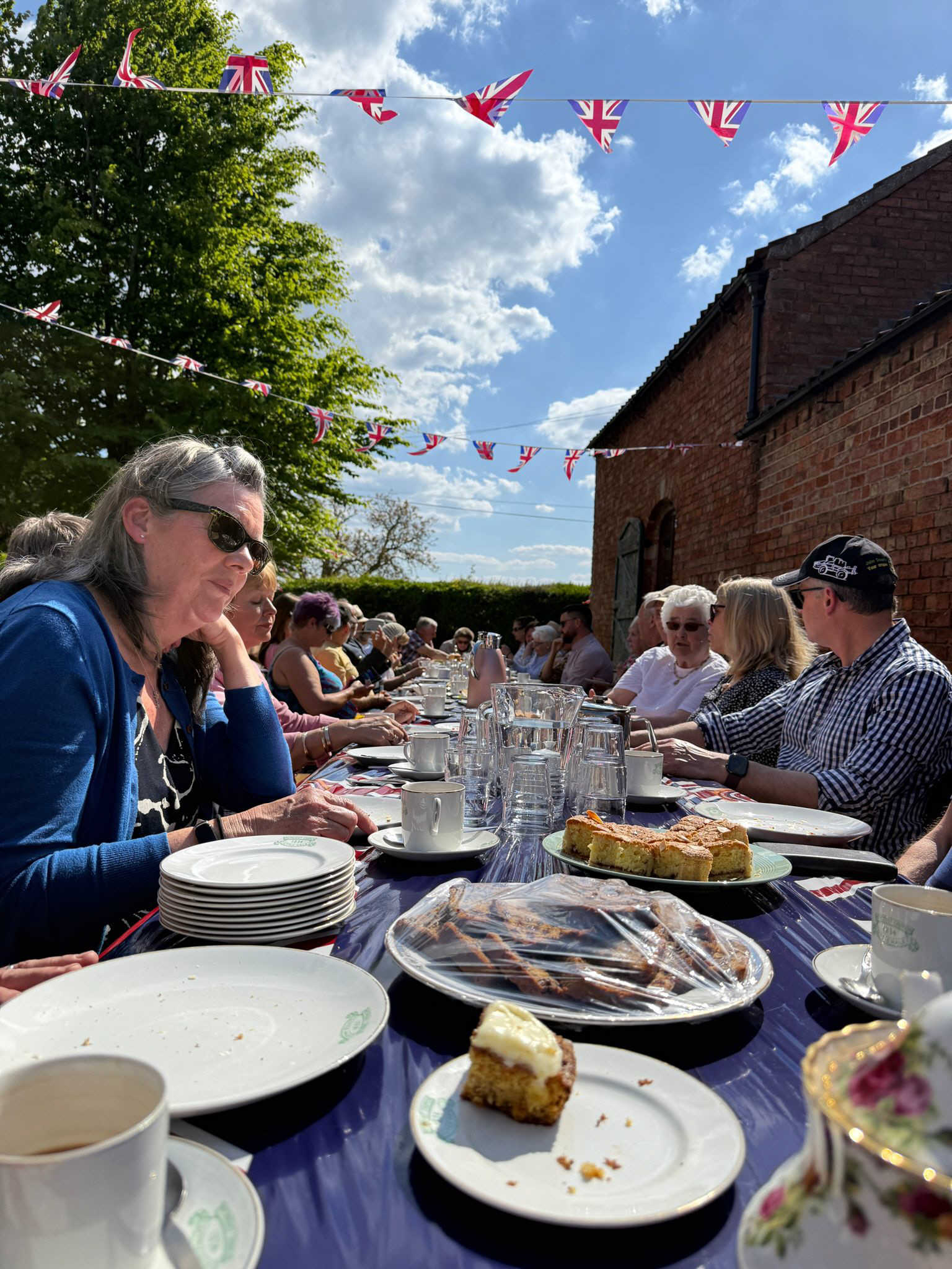 Parishioners enjoying the Little Hale VE Day 80th Anniversary Tea Party